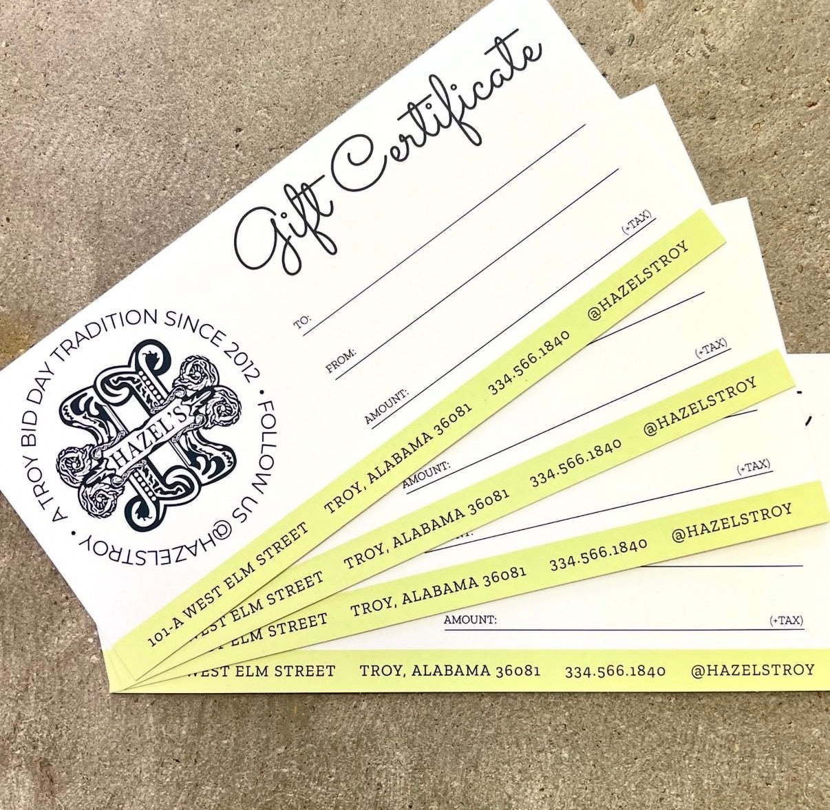 GIFT CERTIFICATE